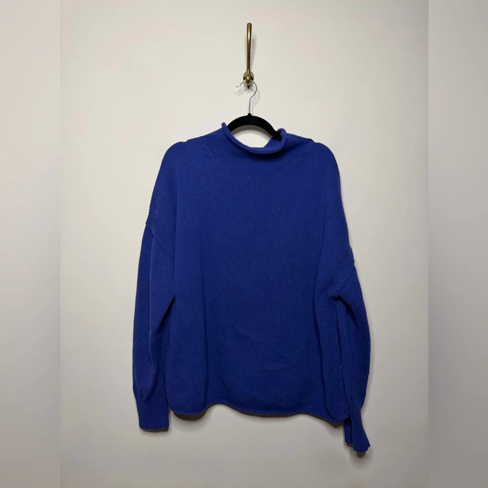 Free People Torres Turtleneck Sweater in Skipper Blue
